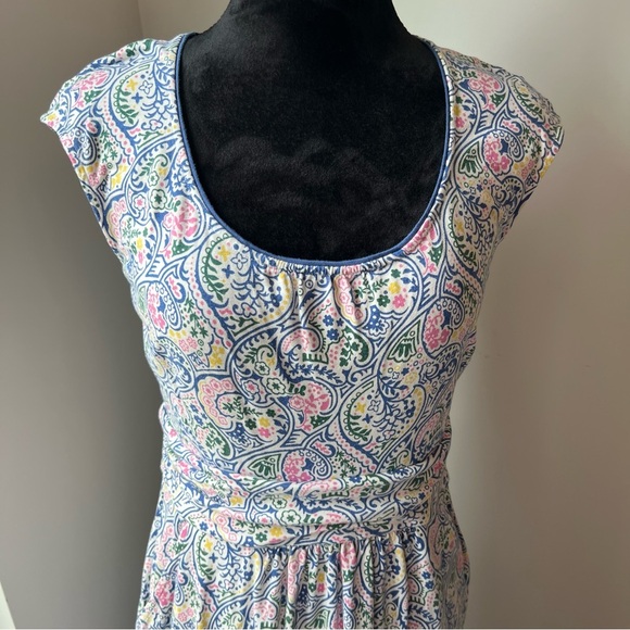 BODEN Margot Dress Blue Paisley W/ Pockets Pullover Lightweight US 8L UK 12L - Picture 1 of 16